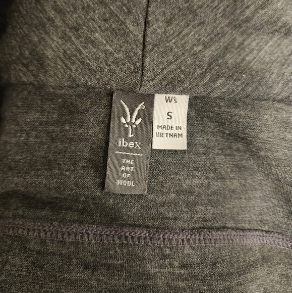 Ibex Freya Womens Merino Wool Gray Asymmetrical Full Zip Cardigan Sweater szS - Picture 3 of 5